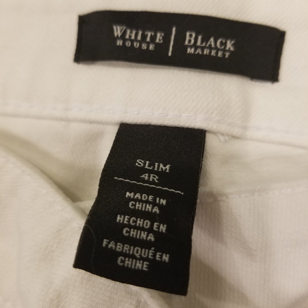 White House Black Market 4R Slim Cut White Denim - Picture 3 of 8